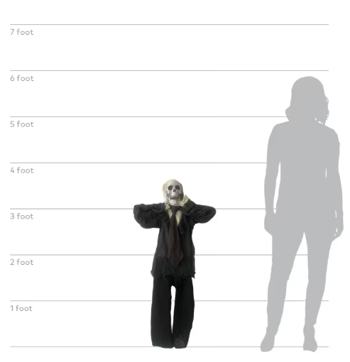 43" Hanging Skeleton Corpse Animated