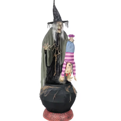 6 Ft Stew Brew Witch Animated Halloween Prop