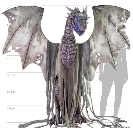 7 Ft Winter Dragon Animatronic halloween prop