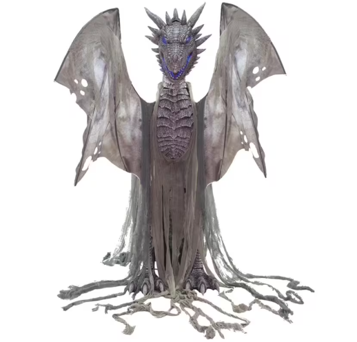 7 Ft Winter Dragon Animatronic halloween prop
