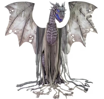 7 Ft Winter Dragon Animatronic halloween prop