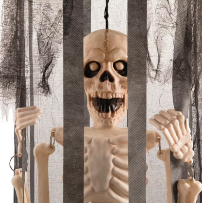 40" Skeleton in Cage Animated Halloween decoration