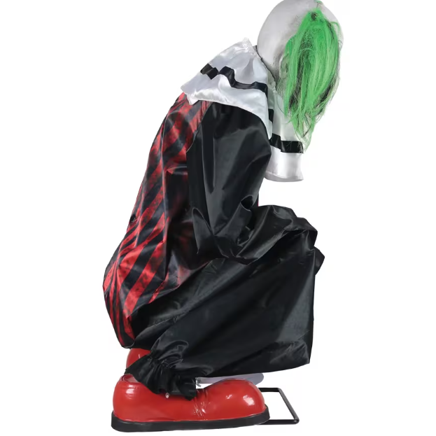 Crouching Clown Animated Halloween Prop