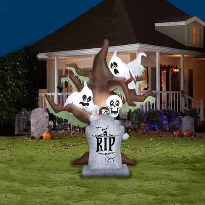 8 Ft Haunted Ghost Tree Lightshow Short Circuit Inflatable