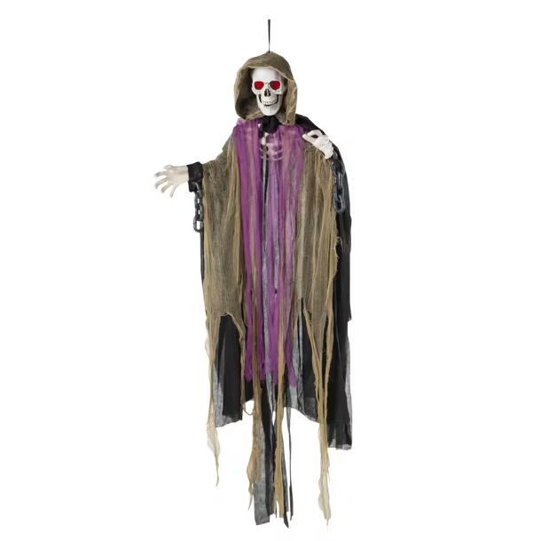 6 Ft Skeletal Reaper in Robes Animated Halloween decoration
