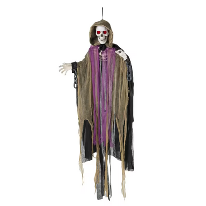 6 Ft Skeletal Reaper in Robes Animated Halloween decoration
