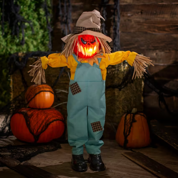 35" Scarecrow Flicker Flame Lights Sound halloween decoration