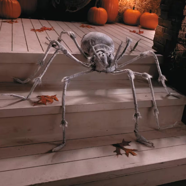 4.5 Ft Giant Latex Grey Spider Halloween prop decoration