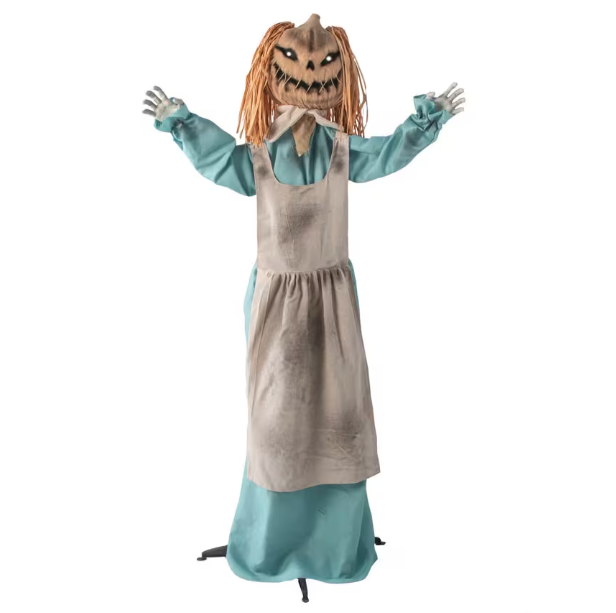 5.6 Ft Standing Rustic Pumpkin Girl Doll