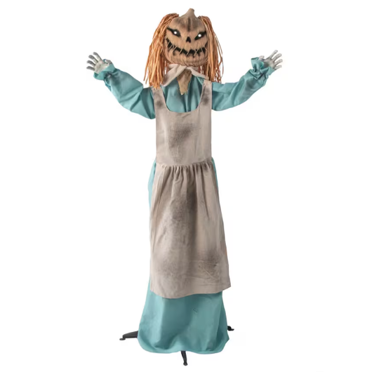 5.6 Ft Standing Rustic Pumpkin Girl Doll