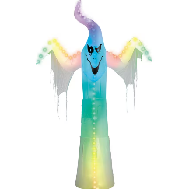 12 Ft Ghost LightShow Rainbow Wave Inflatable Halloween decoration