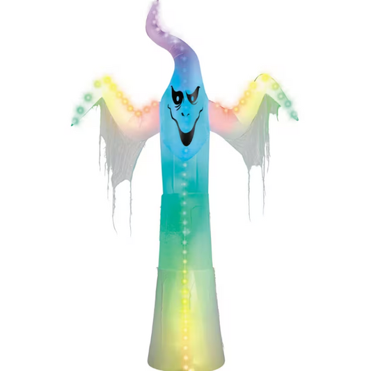 12 Ft Ghost LightShow Rainbow Wave Inflatable Halloween decoration