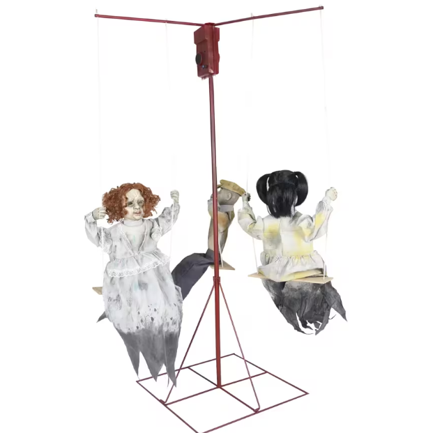 6 Ft Ghostly Go Round Dolls Animated Halloween prop