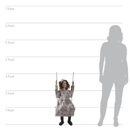 30" Swinging Decrepit Doll Animated Prop