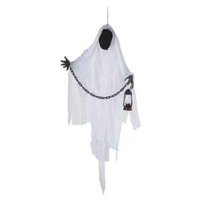 5 Ft Faceless Ghost with Lighted Lantern &amp; Chain