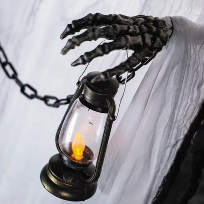 5 Ft Faceless Ghost with Lighted Lantern &amp; Chain