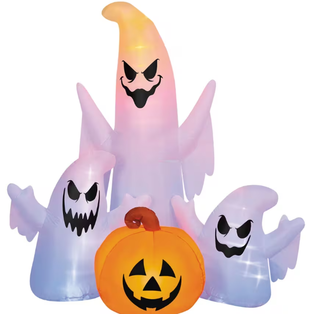 5 Ft Ghost Spirit Pumpkin LightShow Rainbow Wave Inflatable