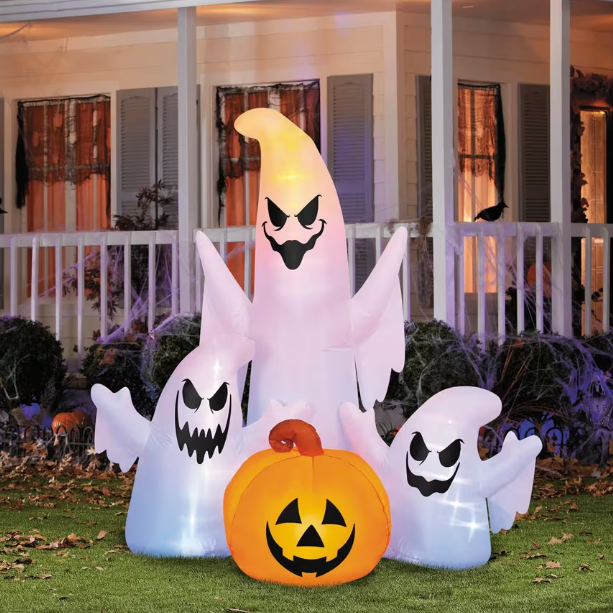 5 Ft Ghost Spirit Pumpkin LightShow Rainbow Wave Inflatable
