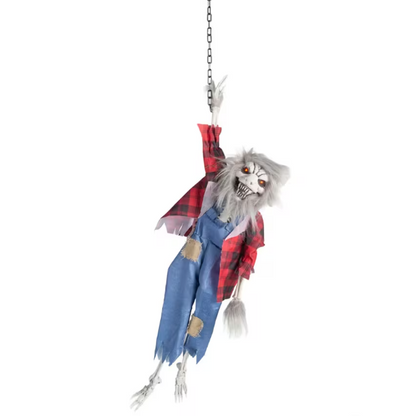 35" Skeleton Werewolf Animated Halloween Prop