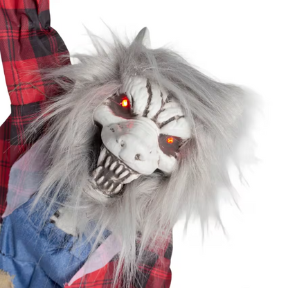 35" Skeleton Werewolf Animated Halloween Prop