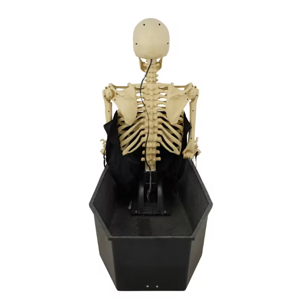 47" Rising Skeleton in Coffin Animated Halloween Prop