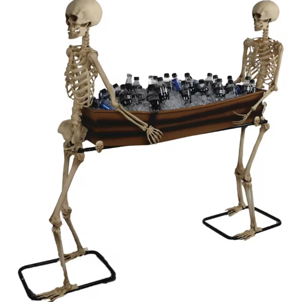 47" Skeletons Carrying Coffin halloween prop party decoration