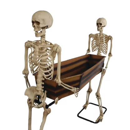 47" Skeletons Carrying Coffin halloween prop party decoration