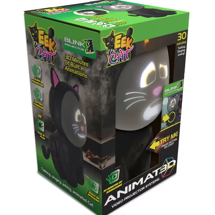 Eek the 3D Animated Black Cat Halloween Decoration
