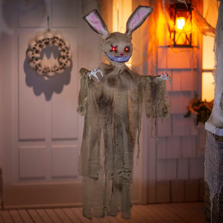 5 Ft. Creepy Hanging Rabbit with Sound halloween decoration