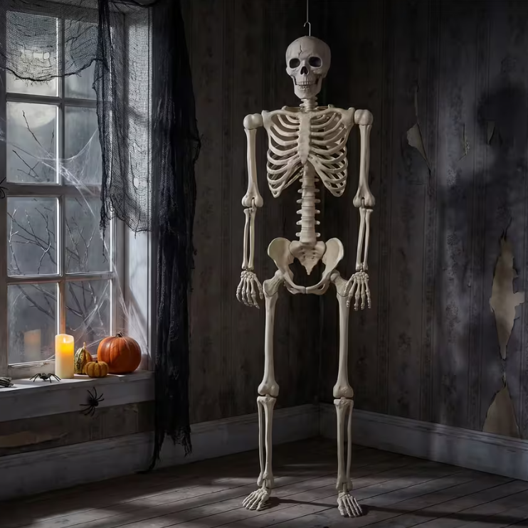 5 Ft. Hanging Multi Pose-N-Stay Life-Size Skeleton Halloween Decoration