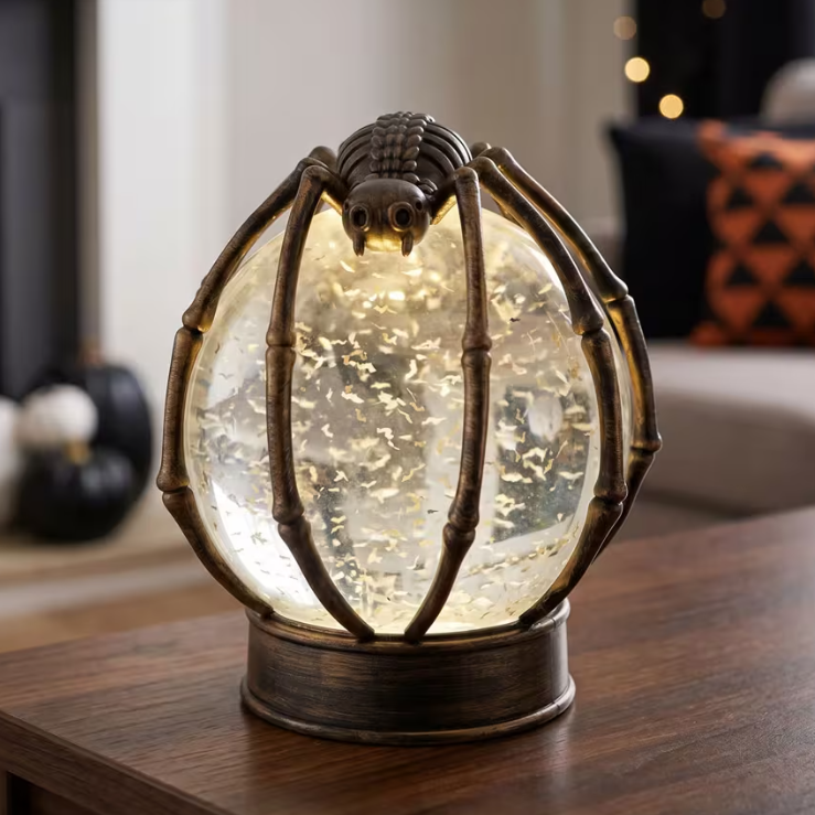 Spider Crystal Ball Water Globe LED Lighted Halloween decoration
