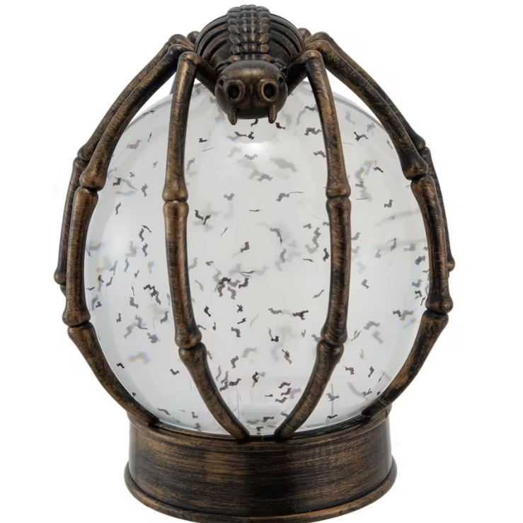 Spider Crystal Ball Water Globe LED Lighted Halloween decoration
