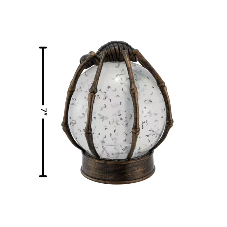 Spider Crystal Ball Water Globe LED Lighted Halloween decoration