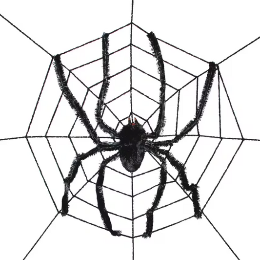 Giant 8 Ft Spider Web with Spider halloween decoration