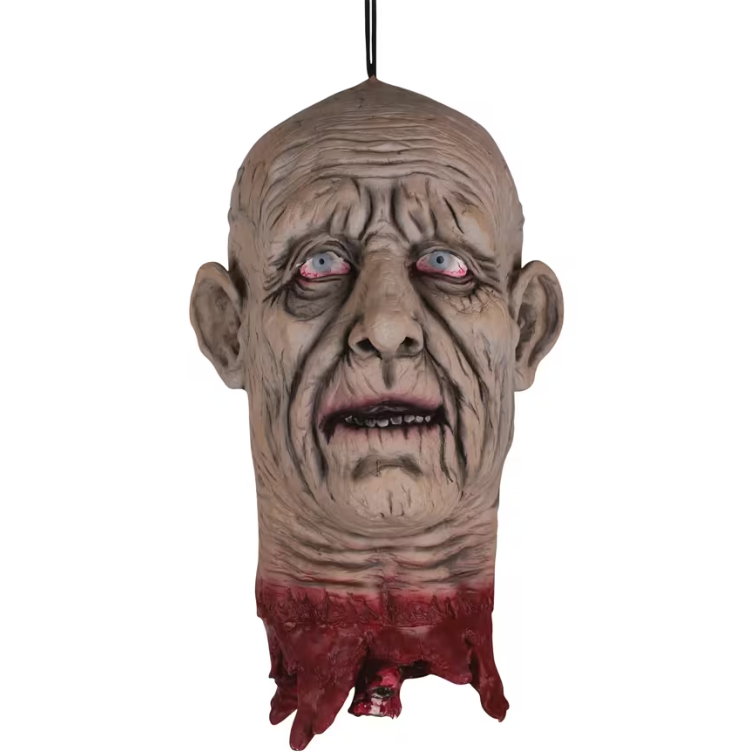 Cut Off Severed Old Man Zombie Head halloween prop