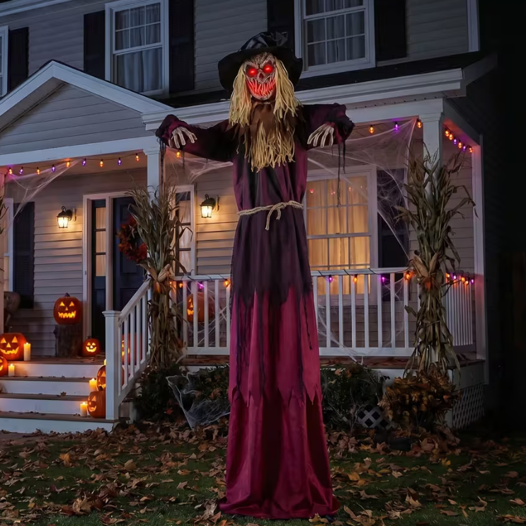 7 Ft. 10 in. Animated Light-Up Rising Scarecrow Halloween prop