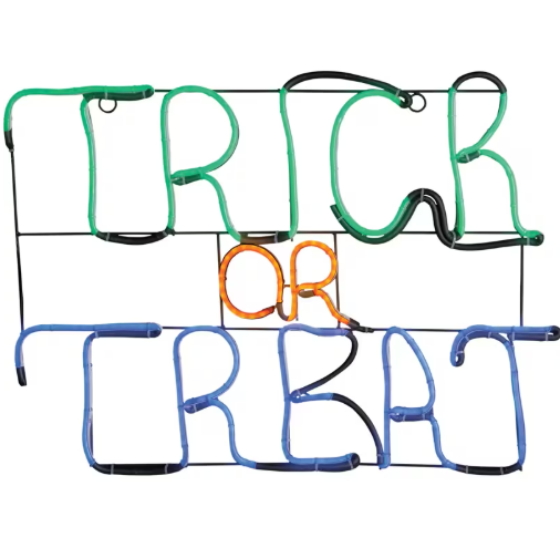 23" Lighted Neon LED Glo TRICK OR TREAT Sign