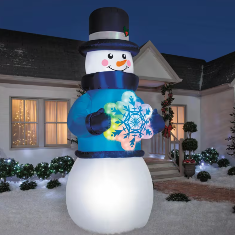 12 Ft Animated Snowman LightShow Inflatable