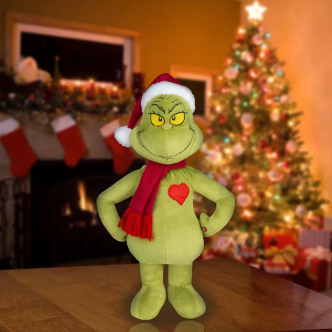 19-Inch Grinch Stuffed Greeter with Light-Up Heart