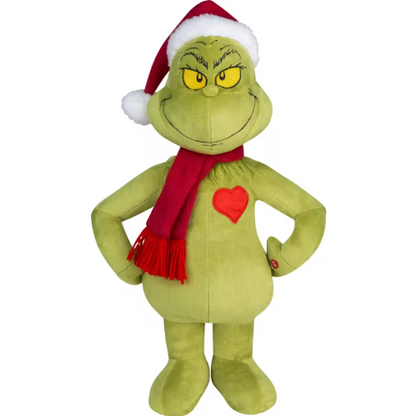 19-Inch Grinch Stuffed Greeter with Light-Up Heart