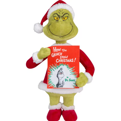 18.5-Inch Grinch Stuffed Holiday Greeter – Dr. Seuss Christmas Decor