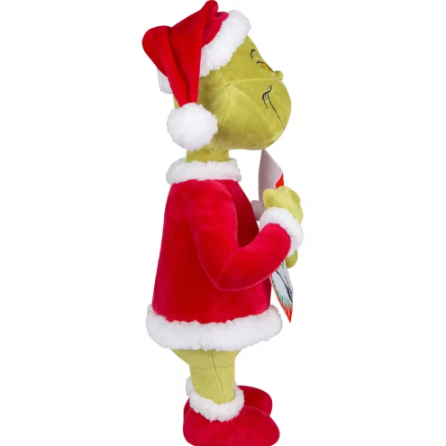 18.5-Inch Grinch Stuffed Holiday Greeter – Dr. Seuss Christmas Decor