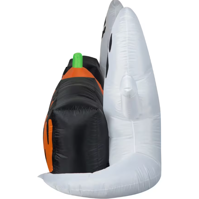 9 Ft Happy Halloween with Ghosts &amp; Jack O Lantern Lightshow Inflatable