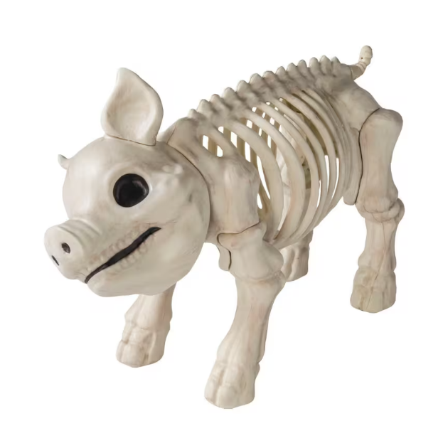 2 Ft Standing Skeleton Pig Halloween Decoration