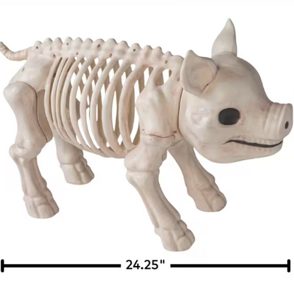 2 Ft Standing Skeleton Pig Halloween Decoration