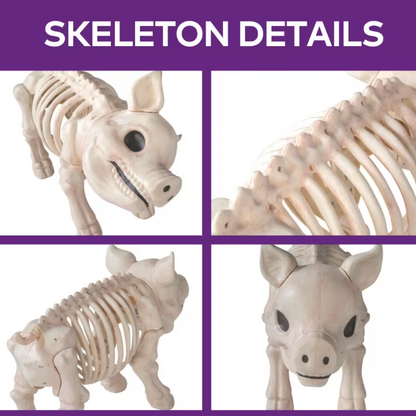 2 Ft Standing Skeleton Pig Halloween Decoration