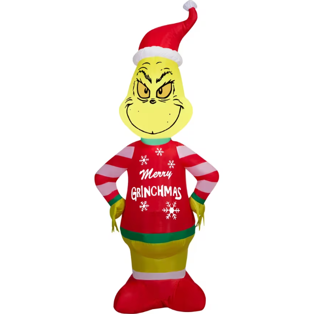 4 Ft Grinch in Merry Grinchmas Sweater Inflatable