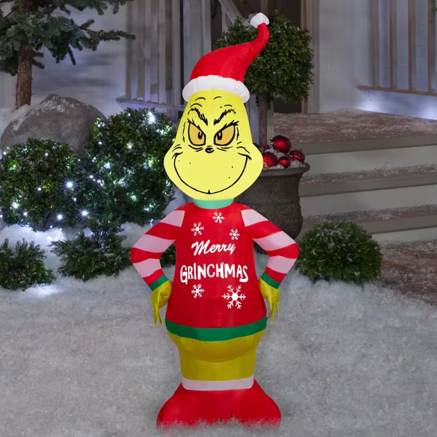 4 Ft Grinch in Merry Grinchmas Sweater Inflatable