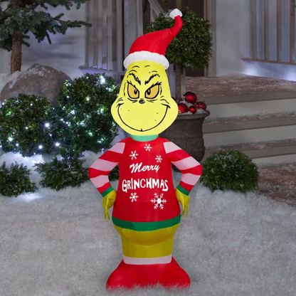 4 Ft Grinch in Merry Grinchmas Sweater Inflatable