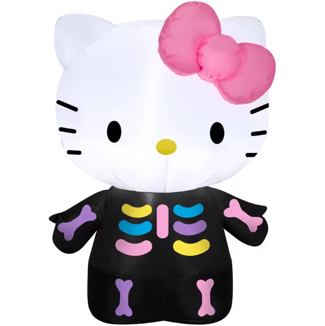 35" Hello Kitty Neon Skeleton Halloween Inflatable